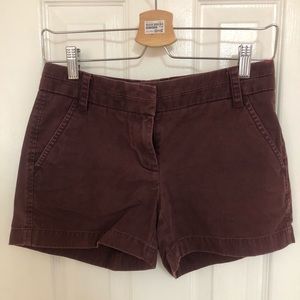 J Crew Maroon 4” Chino Shorts